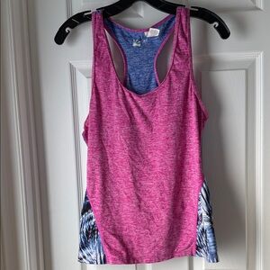C.C Pink and blue Heather Racerback Tank. Size M. EUC